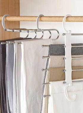 天台悦衣17958先折叠裤架多层裤子纳收架魔多术裤夹功能不