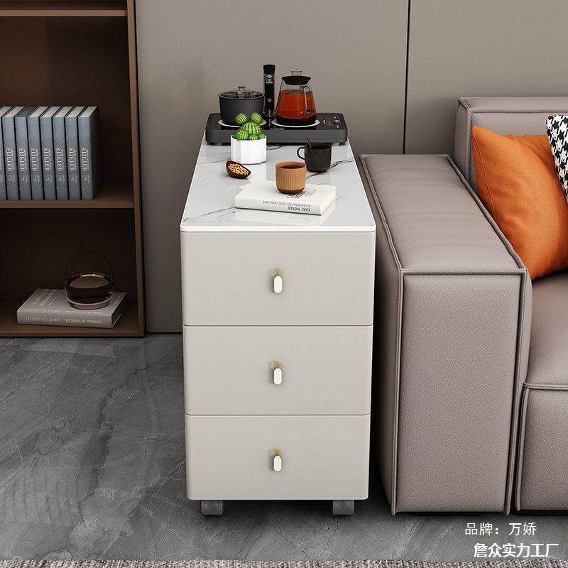 可移动茶沙发QXC中边柜侧边柜边几客厅柜夹缝隔断柜小间茶几茶台