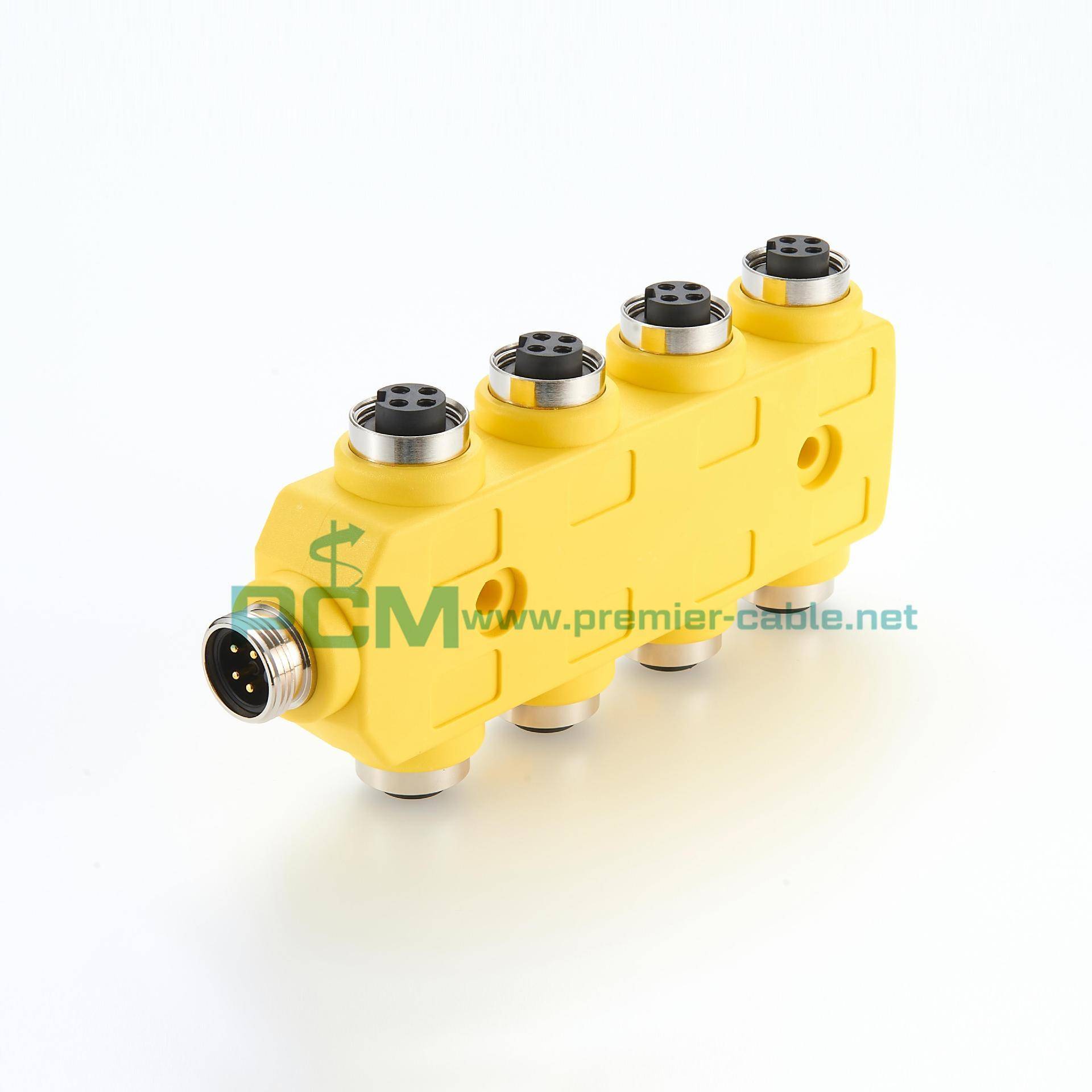 5圆形7/8电源分TTM配器线盒集线器4端口分8端口3芯4芯芯接端线子