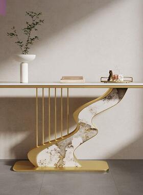 轻奢板厅玄关桌家用创意入户门靠玄关台ORG客岩厅走廊墙条案条几