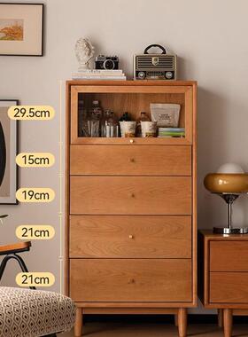 全实客木五斗OPC柜储物柜可柜定日沙发边卧室抽屉柜厅五斗式橱储