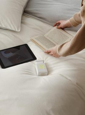 简简针单单白色EXH双棉拼全织四件套超软裸睡棉天竺棉被套床单床