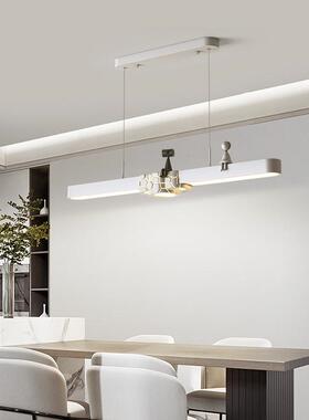 法餐式奶餐油一字厅灯现代简约长条饭厅吊灯护吧眼极简91222桌台