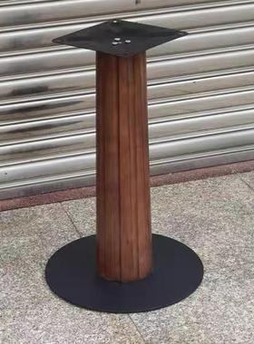 简脚约木创实意桌腿支架圆底座黑色异形桌原木HNP桌桌子腿实木餐