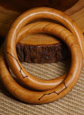 天然雷击乾坤圈阴环雷木击桃木镯子UZW一体成雕型整木料阳刻