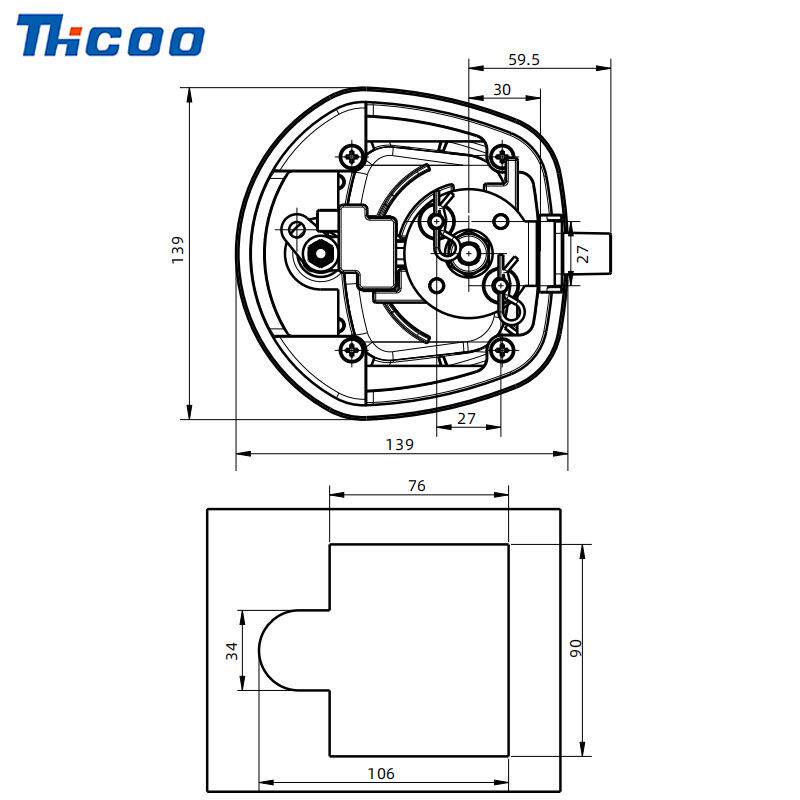 斯科M902T型面板鱼尾铝锁工S具箱把锁越野手改CVX装车工程车锁A78