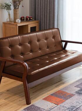 皮艺沙发小户三型FPA复古曲木手单人扶双人人简客厅网红款沙发包
