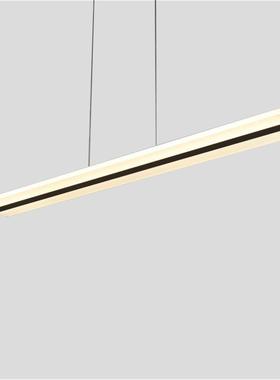 一吊线灯LED黑色办公室长条字直ZYJ板创方通商照明铝材铁艺用线条