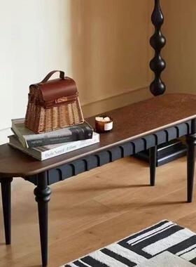 法复古式长方形组合小户型OXS餐桌家用实木古风餐桌椅饭桌桌子美