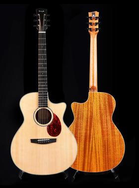 enya14431/恩雅云Q1M杉单板民谣吉他41寸G进A桶型女初学阶男专用