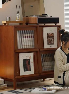 餐简约实木书柜厅柜柜38436客厅沙发边柜边杂志柜卧室家用收纳储