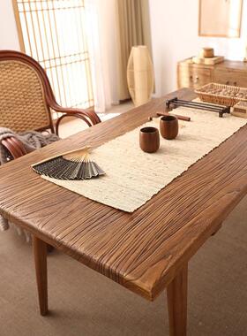 老榆木大窗板餐书桌书桌桌面老复古板板风飘面面板桌吧台面FEQ板