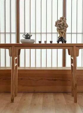 玄桌老木榆典全实木DIJ条几平头案条关案玄关供案桌新中式厂家直