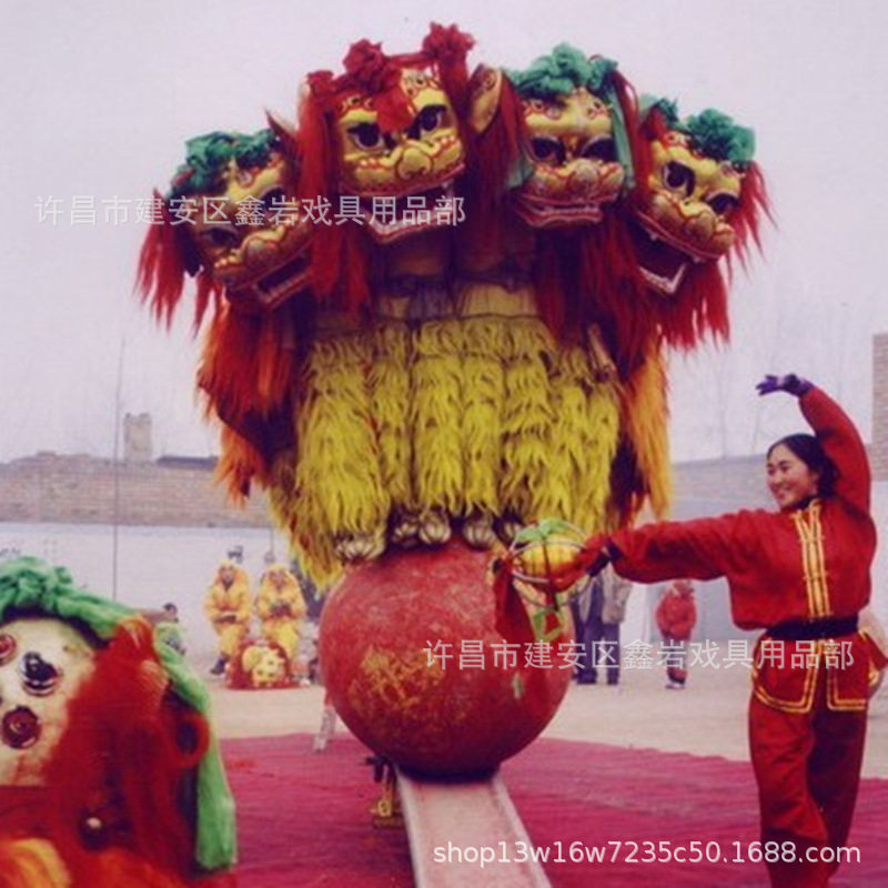 双人北狮笑脸狮比赛专用舞狮套装