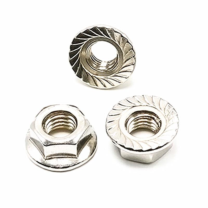 美英制04不锈钢六角兰螺防滑花齿3六角螺法帽1/45/16母EBU3/81/2