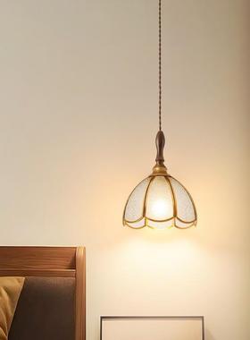 中古风卧室床头吊复古美式乡民餐ODB厅吊灯吧台书房村玻璃吊线灯