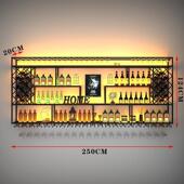 酒吧台酒柜置物架餐厅简墙上菱形酒吧柜壁约ROI挂式 红酒架子展示