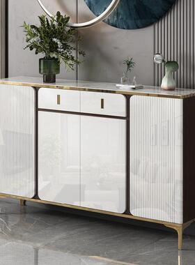 储实木UTQ轻岩板新奢款餐边柜体靠一墙现代简约家用物柜小户型茶