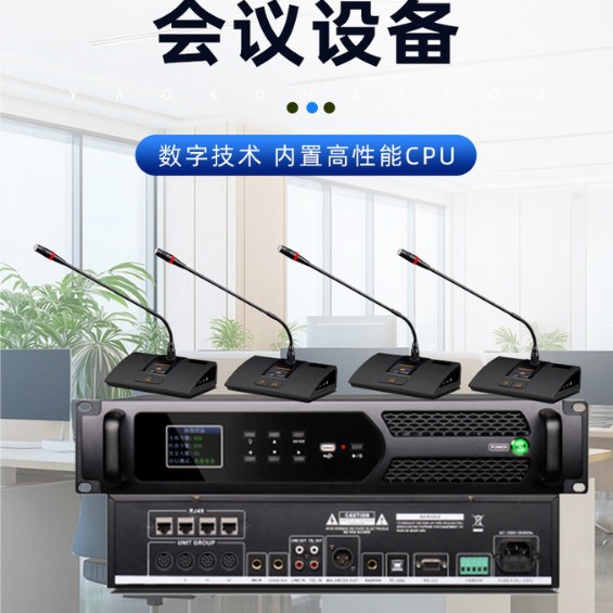 专业无线会议话筒真分集一拖二