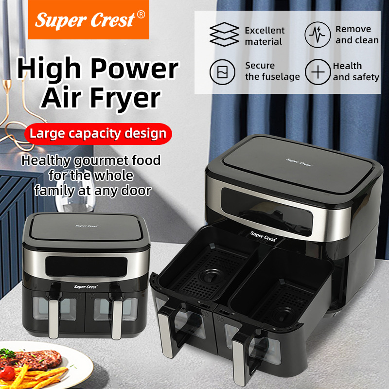 12L双胆双开空气炸锅智能家用电炸锅多功能薯条机无油大功率