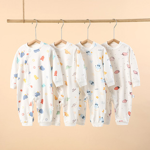 婴儿连体衣春秋纯棉新生儿长袖爬服0-2岁睡衣宝宝哈衣秋装