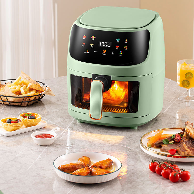 电器厨房家用小家电免翻面空气炸锅智能大容量8l可视电炸锅