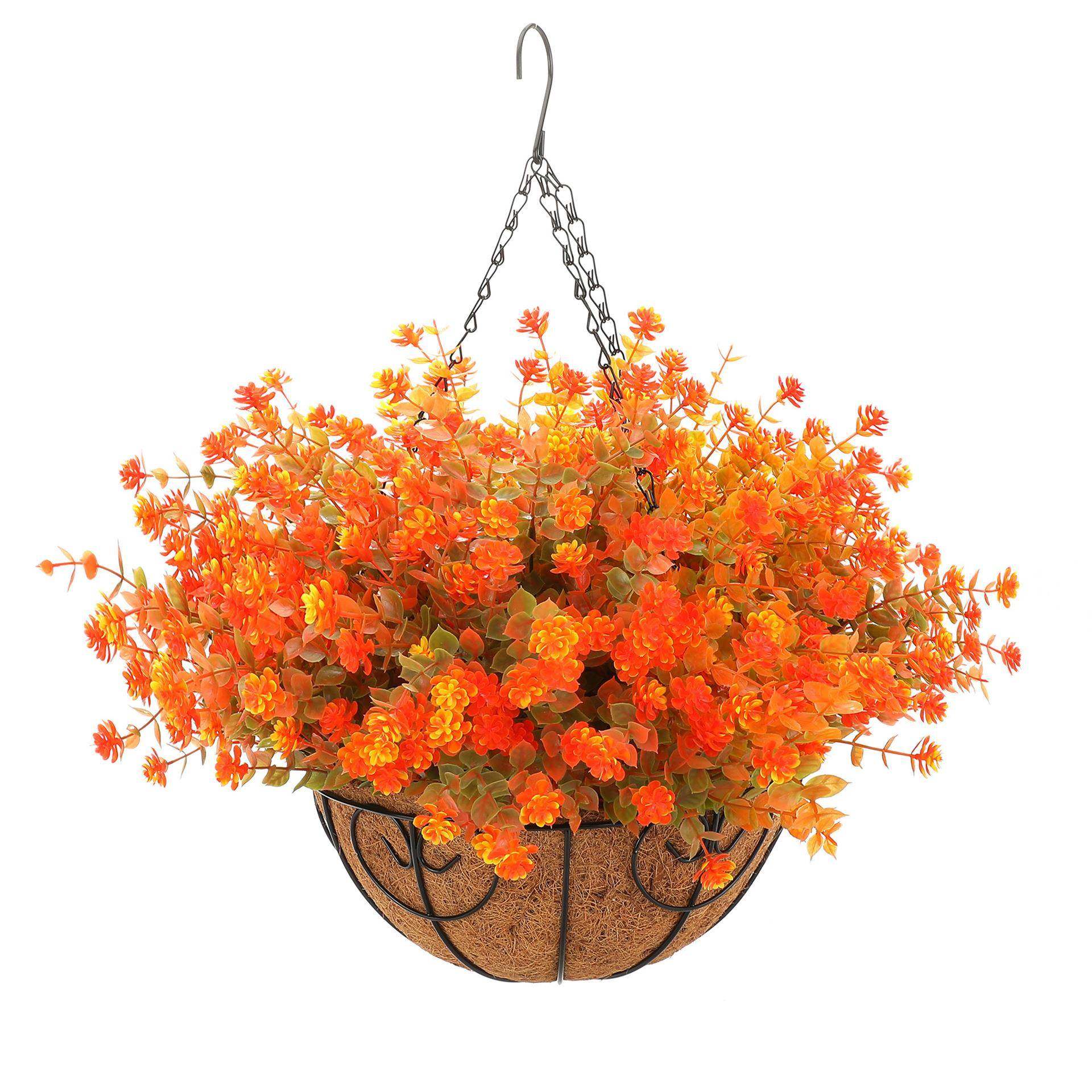 秋色仿真花圣诞节铁架椰棕吊篮假尤加利叶装饰户外前门挂篮,机械设备,其他机械设备,淘宝优惠券,粉丝福利购,淘宝优惠卷