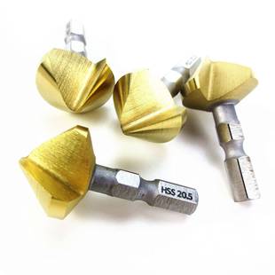 R槽六角柄倒角钻 镀钛六方柄单刃锪钻：20.5×90°