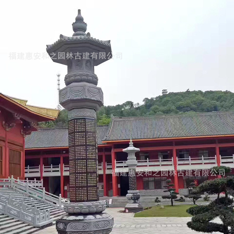 佛寺景区石雕经幢塔 花岗岩石经塔雕工细致 石塔物流直发
