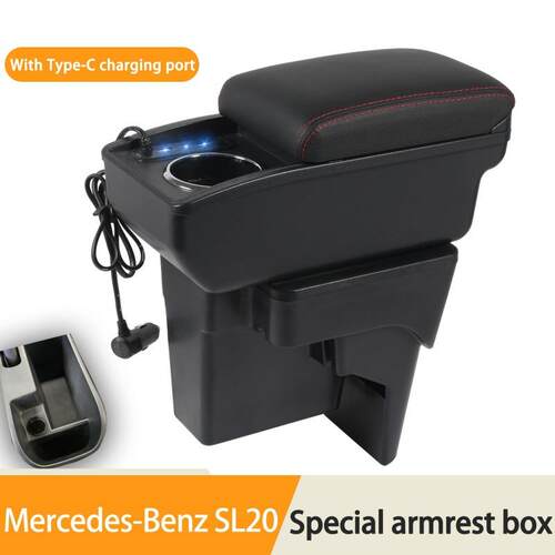 适用于Mercedes-BenzSL20扶手箱海外车型改装汽车手扶箱储物箱