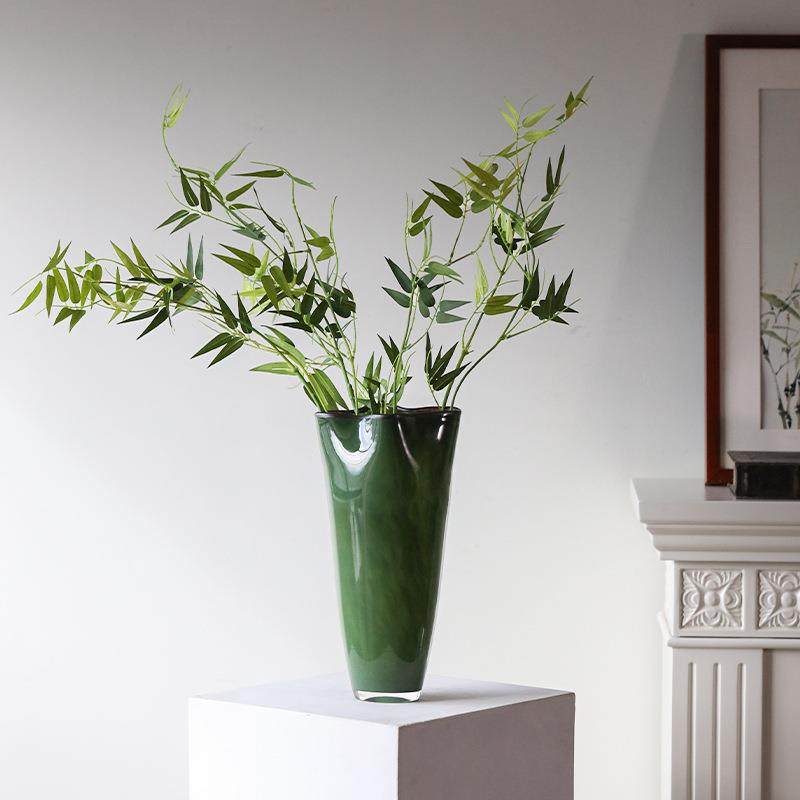 中古墨绿裙边玻璃花瓶客厅桌面水养插花民宿茶室软饰设计花器摆件,纺织面料/辅料/配套,纺织机械配件,淘宝优惠券,粉丝福利购,淘宝优惠卷