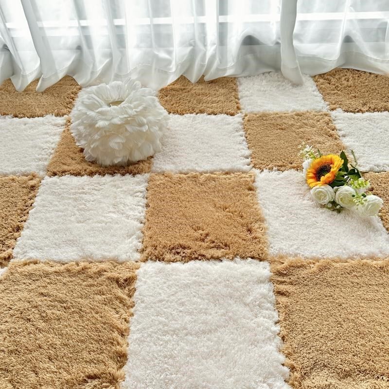 2024新款毛绒地毯卧室全铺房间床边拼接地垫客厅阳台飘窗垫60裁剪
