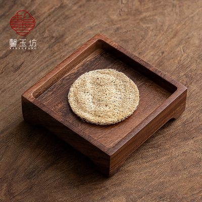 胡桃木壶承正方形干泡盘家用小泡茶台实木托盘复古茶盘茶食点心碟