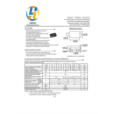 SS3203A200管VSRMA封装贴片肖特基MIRS3200二极D0-14AC2SS320