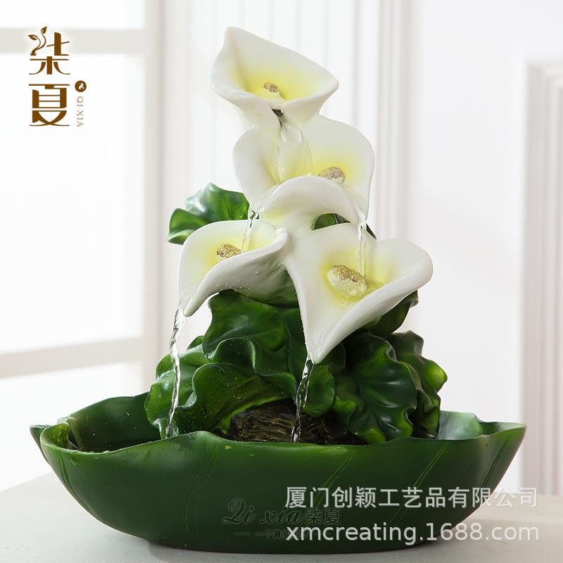 厂家货直供源流水摆件树厅工FNM脂艺品马蹄莲水景客装饰