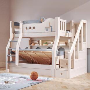 上彬飞弯腿下层实木双樱桃两木儿童床上下铺子母床小户床型男女孩