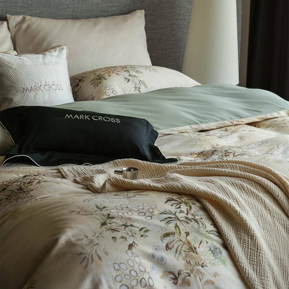 复古田花卉天丝棉磨CML四件套高端毛细腻厚保暖床单被加套1.8m园