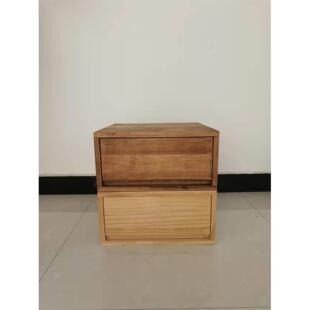 实木屉抽单层收纳柜夹松斗柜实木木床头柜胡柜桃色带锁定制组合抽屉缝斗