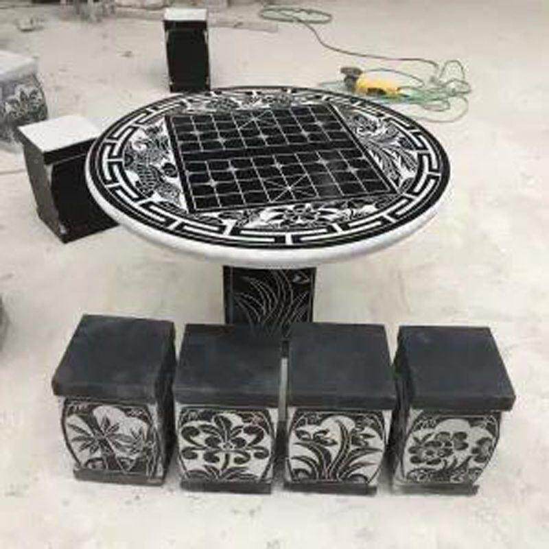 青石石雕石桌凳庭院花园室外石桌理子椅72242252大圆石桌子石家用