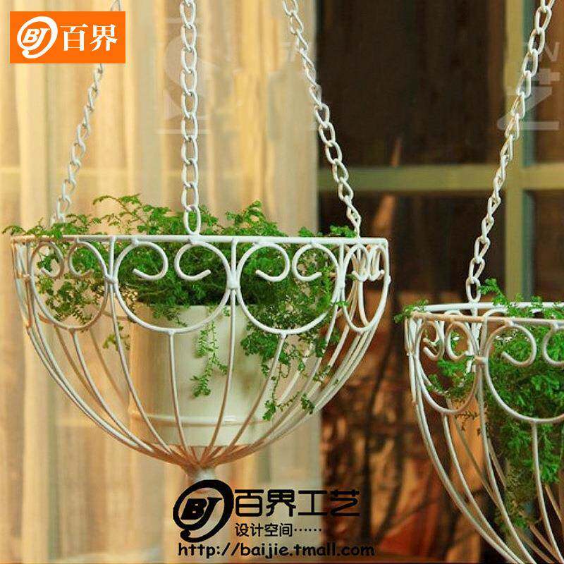 BJ202506百绿界欧式艺铁吊篮花盆阳台外室挂篮吊花萝篮挂式花架悬