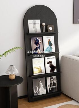 中置古志拱形书架架杂靠墙物架复古陈列展示PEB架绘本架收纳落地