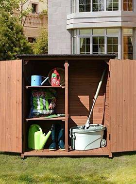 ZRr户外实储物纳柜花园物庭院226阳台柜室外杂工具柜木防雨防收腐