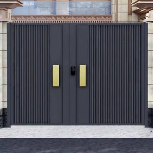 铝金门庭大院门户外院393合子门高端别墅中花园入户门铝艺式双开