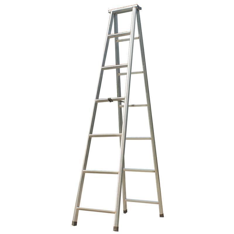 梯子加MG1688-K宽加厚功人字梯多能镀铁两用梯直梯冲压锌折叠家用