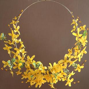 工厂设计开发仿真迎春花环春季装饰连翘门挂前门橱窗挂件供应