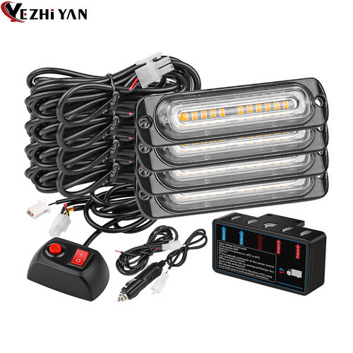 现货供应6-12LED爆闪灯侧边灯汽车6LED频闪灯中网警示灯12V