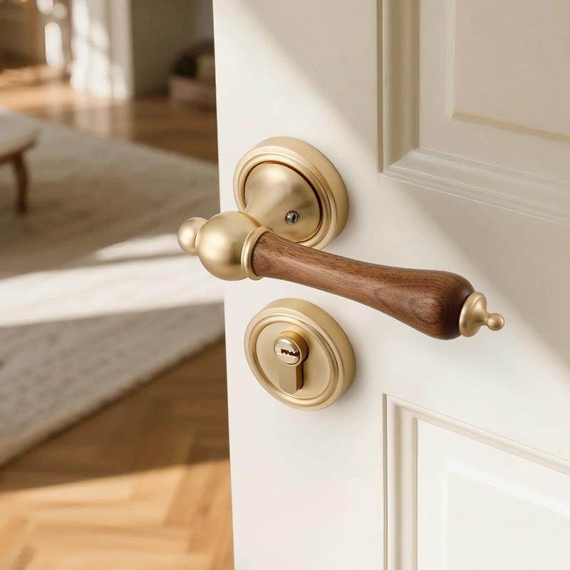 复古卧室门锁室内房间木门金色房门锁磁吸胡桃木法式中古风门把手,纺织面料/辅料/配套,纺织机械配件,淘宝优惠券,粉丝福利购,淘宝优惠卷