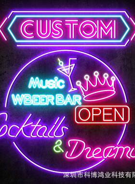 霓虹灯牌造型婚庆浪漫场景led霓虹发光字母图案ledlight