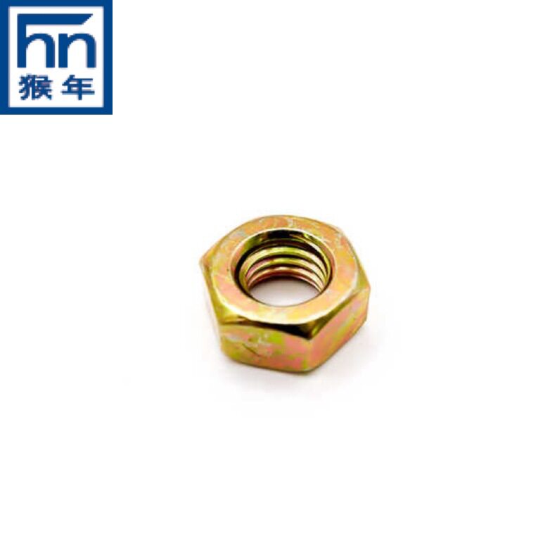 工厂直销猴年DIN934高强度六角螺帽4级镀彩锌外六角螺母M33-M48