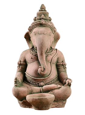 泰国工艺品创意沙雕象鼻财神装饰招财摆件泰式家居桌面装饰摆件